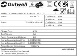 Outwell Ecocool Lite Elektrische Koelbox - 24 Liter - Donkerblauw -Outwell Winkel 1068 1900 ecocool blauw 4