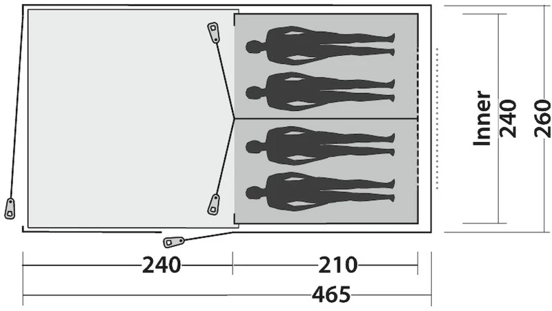 Easy Camp Galaxy 400 Steel Blue Tunneltent - 4 Personen 6 Easy Camp Galaxy 400 Steel Blue Tunneltent - 4 Personen - Afbeelding 4