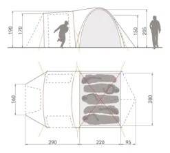 Vaude Campo Casa XT Koepeltent - 3/4 Persoons 9 Vaude Campo Casa XT Koepeltent - 3/4 Persoons -Outwell Winkel 14229 g