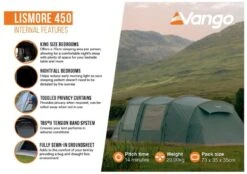 Vango Lismore 450 Tunneltent - 4 Persoons - Groen -Outwell Winkel 1900 1783 lismore 450 package 4