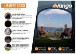 Vango Lismore 600XL Tunneltent - 5 Persoons - Groen 12 Vango Lismore 600XL Tunneltent - 5 Persoons - Groen -Outwell Winkel 1900 1783 lismore 600xl package 3