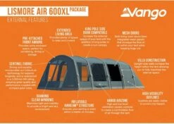 Vango Lismore Air 600XL Opblaasbare Tunneltent - 5 Persoons - Groen -Outwell Winkel 1900 1783 lismore air 600xl package 3