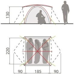 Vaude Campo Grande Koepeltent - 3-4 Persoons - Groen -Outwell Winkel 1900 1883 14225 g 5
