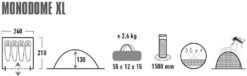 High Peak Monodome XL Koepeltent - 4 Persoons - Pearl -Outwell Winkel 370 1200 4001690103121.pt01