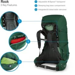 Osprey Rook Backpack - 65 Liter - Zwart -Outwell Winkel osprey rook features